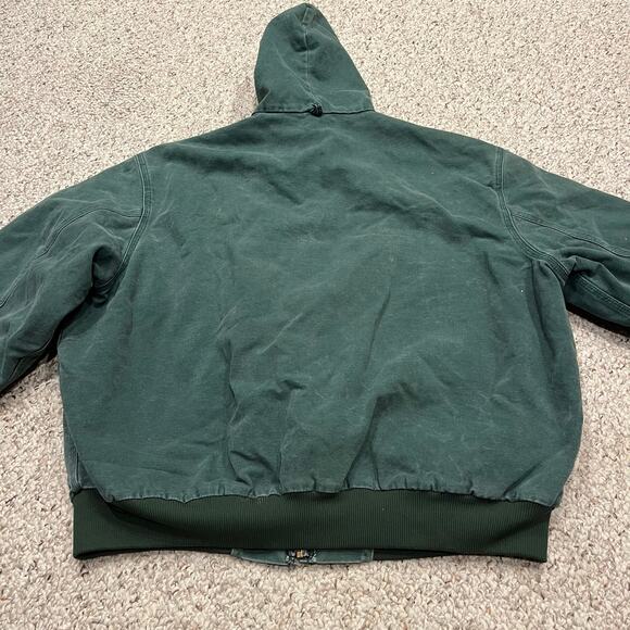 Vintage Carhartt Jacket Men's Sz 2XL Aspen Green Hooded Full Zip Made in USA - Picture 8 of 8